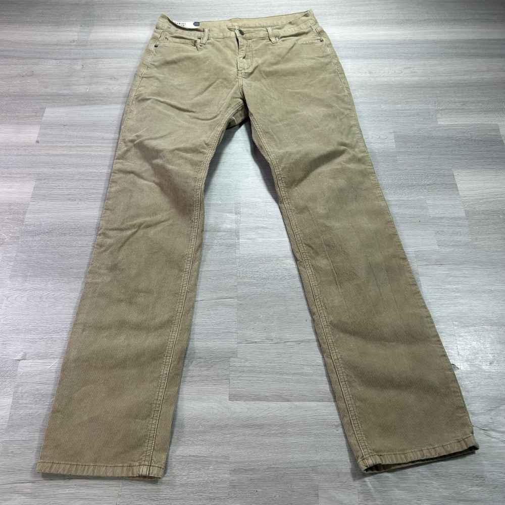 Marine Layer Pants Mens 33x32 Beige Corduroy Slim Straight 5 Pocket Casual